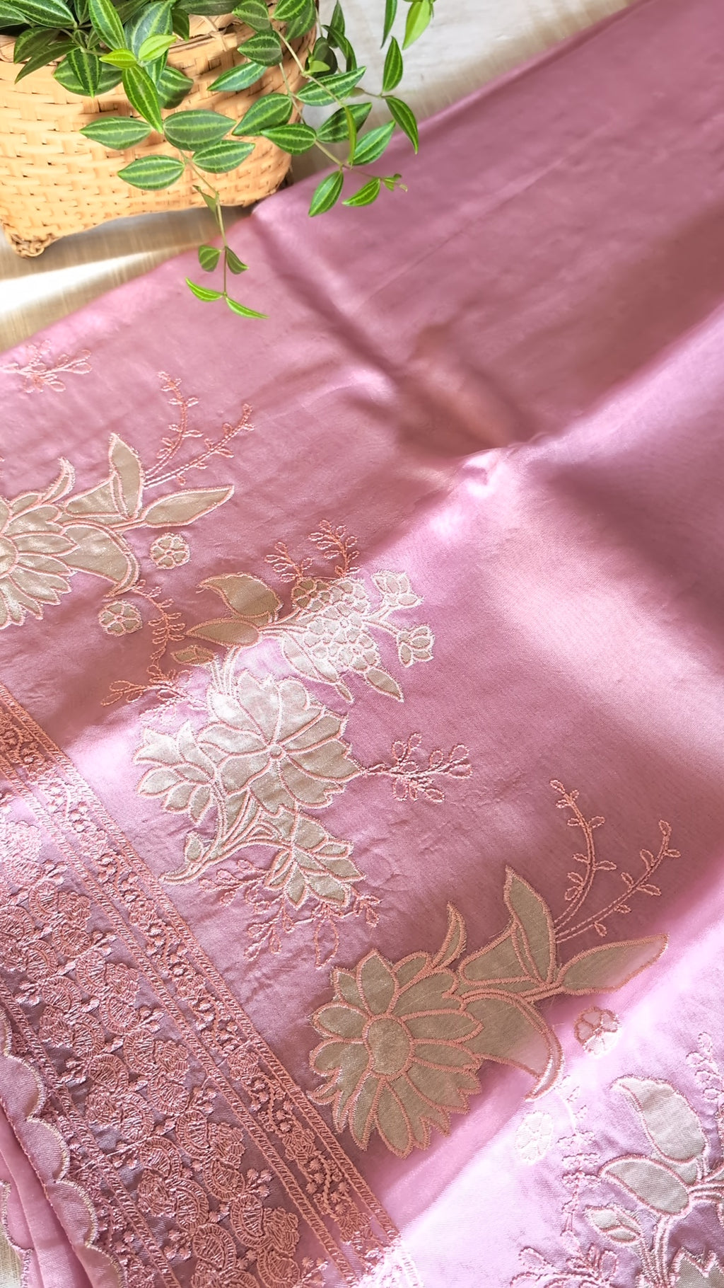Pure Organza Applique work saree