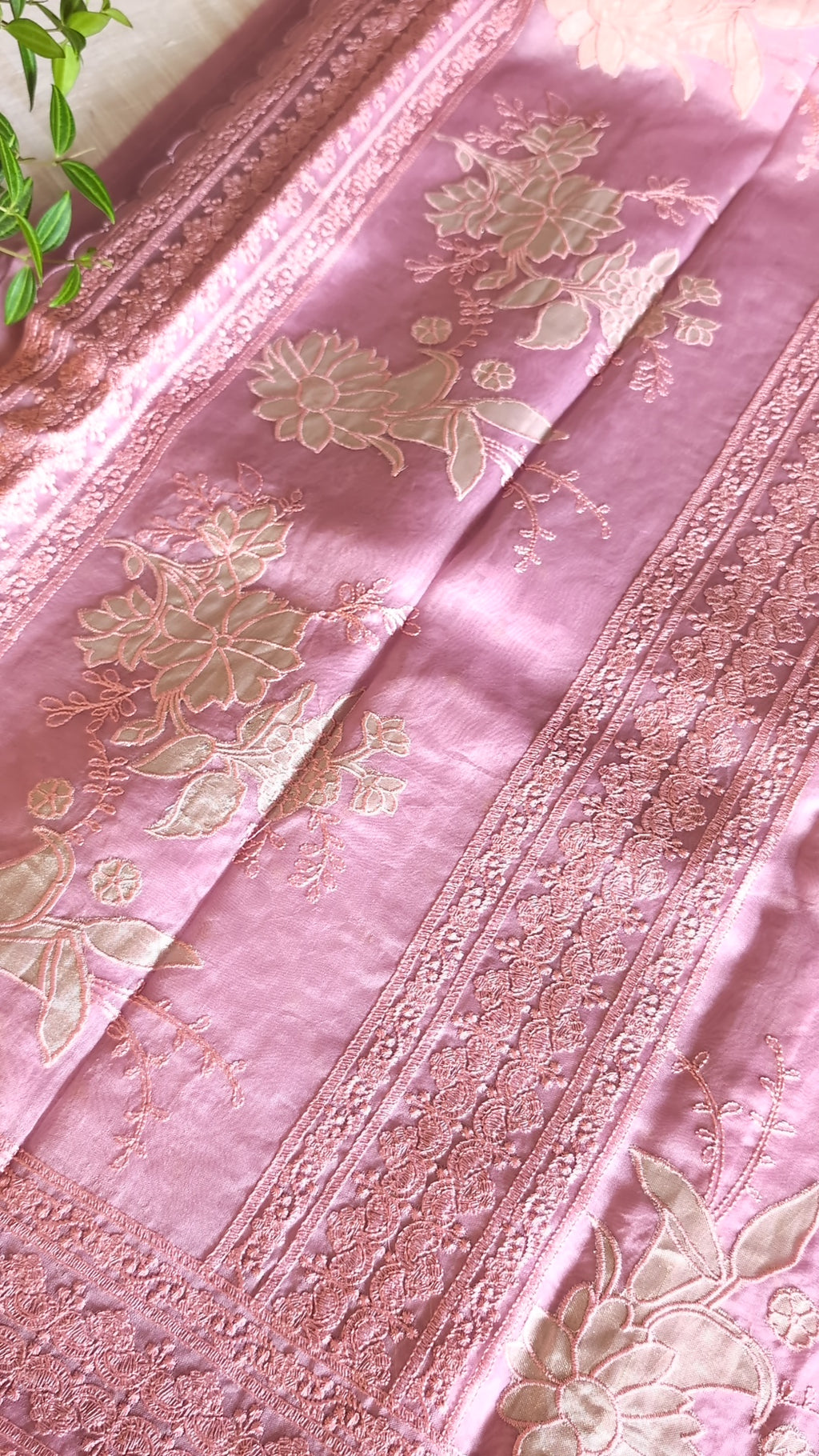 Pure Organza Applique work saree
