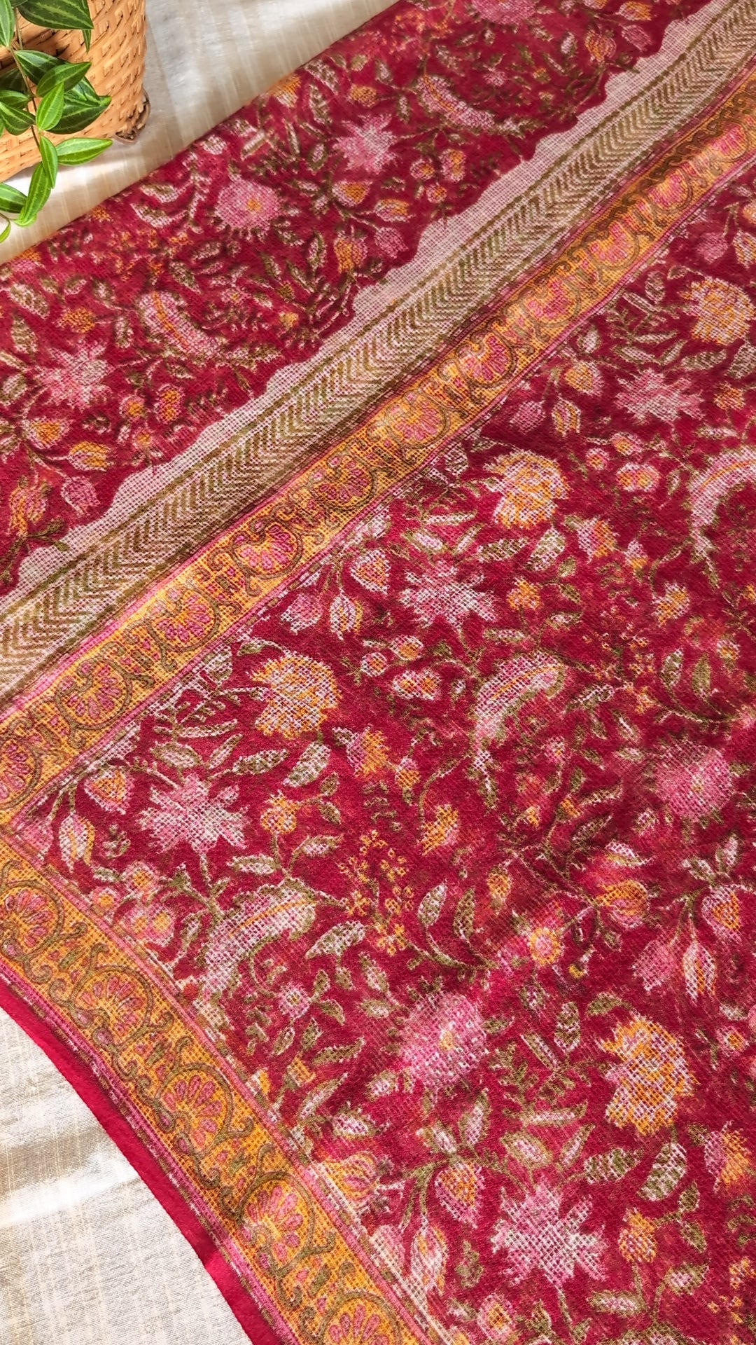 Printed Kota Doria saree