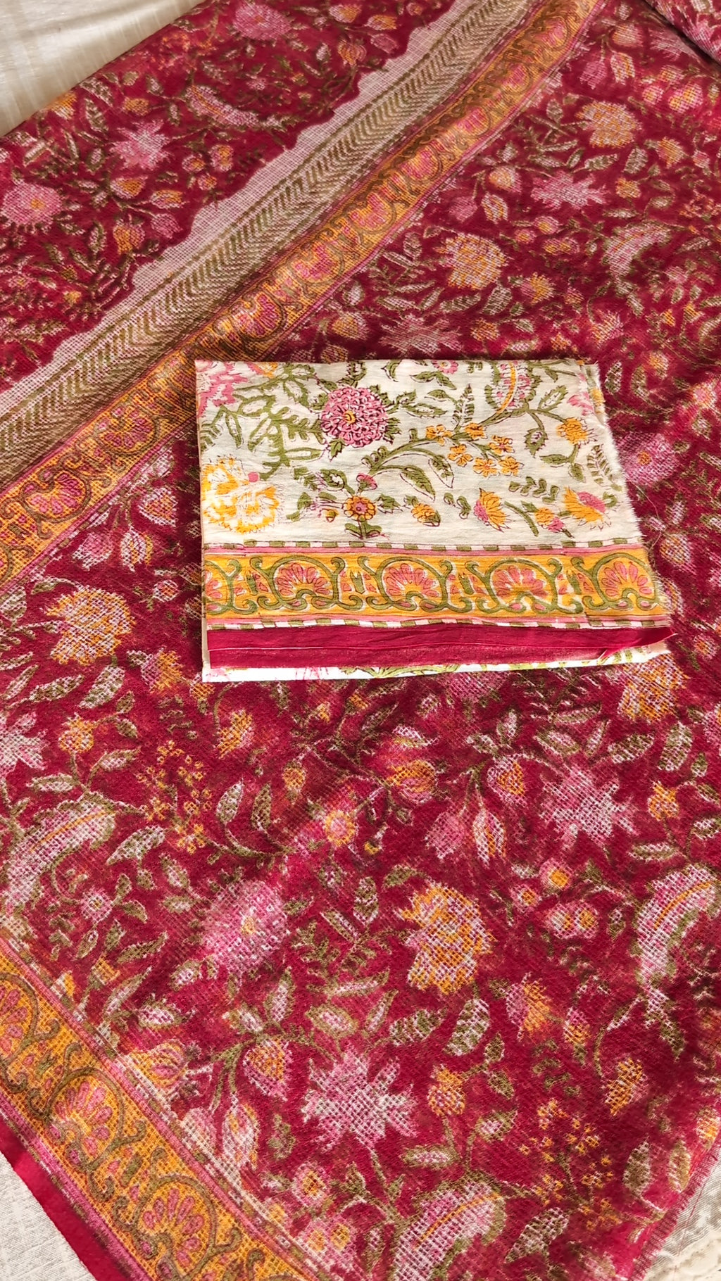 Printed Kota Doria saree