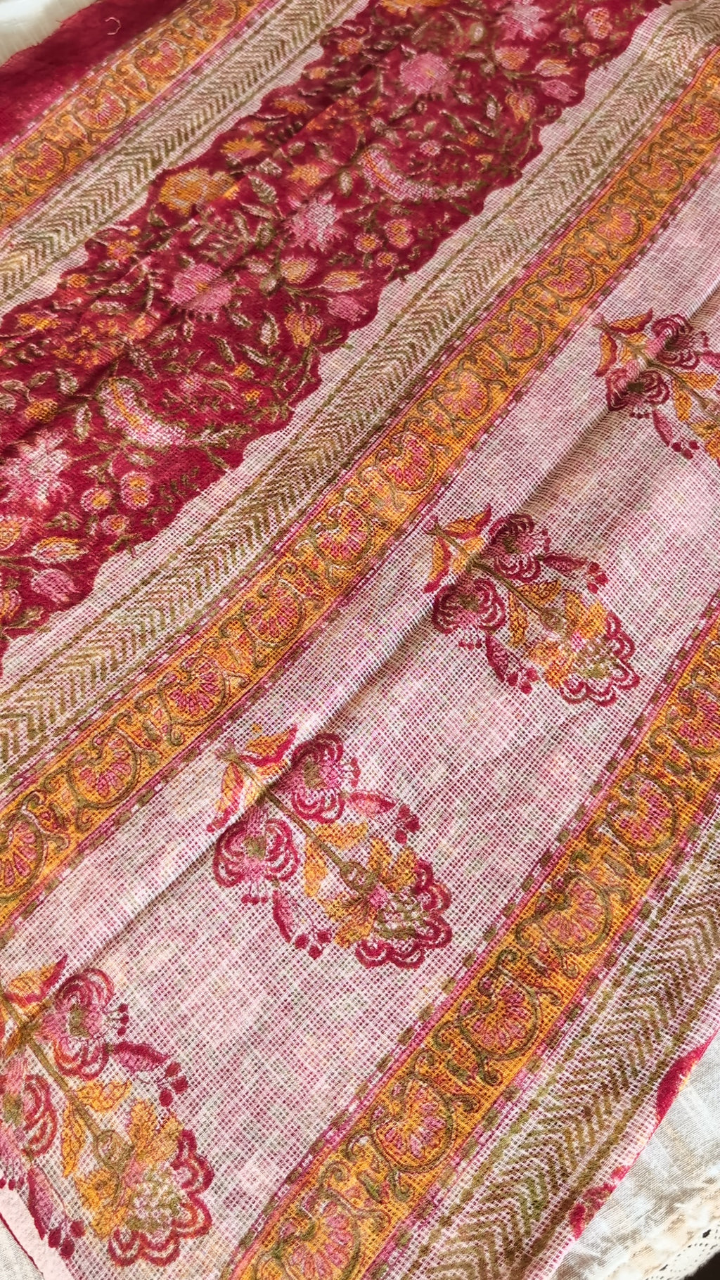Printed Kota Doria saree