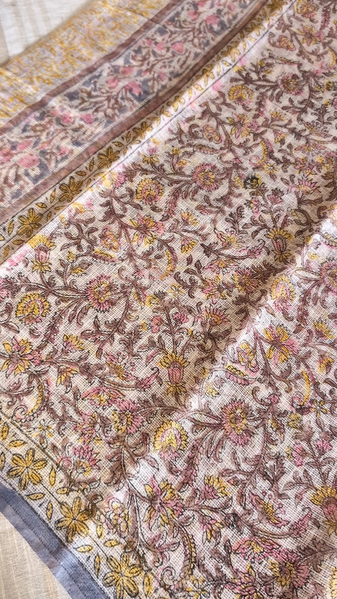 Printed Kota Doria saree