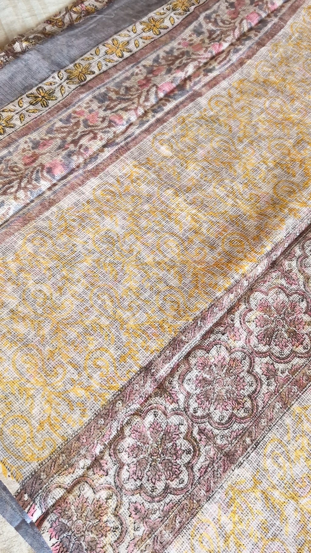 Printed Kota Doria saree
