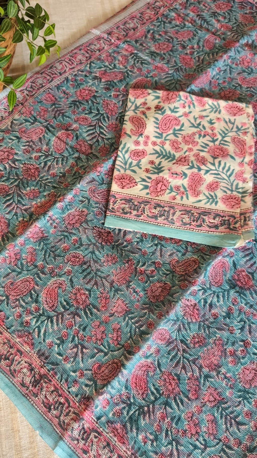 Printed Kota Doria saree)