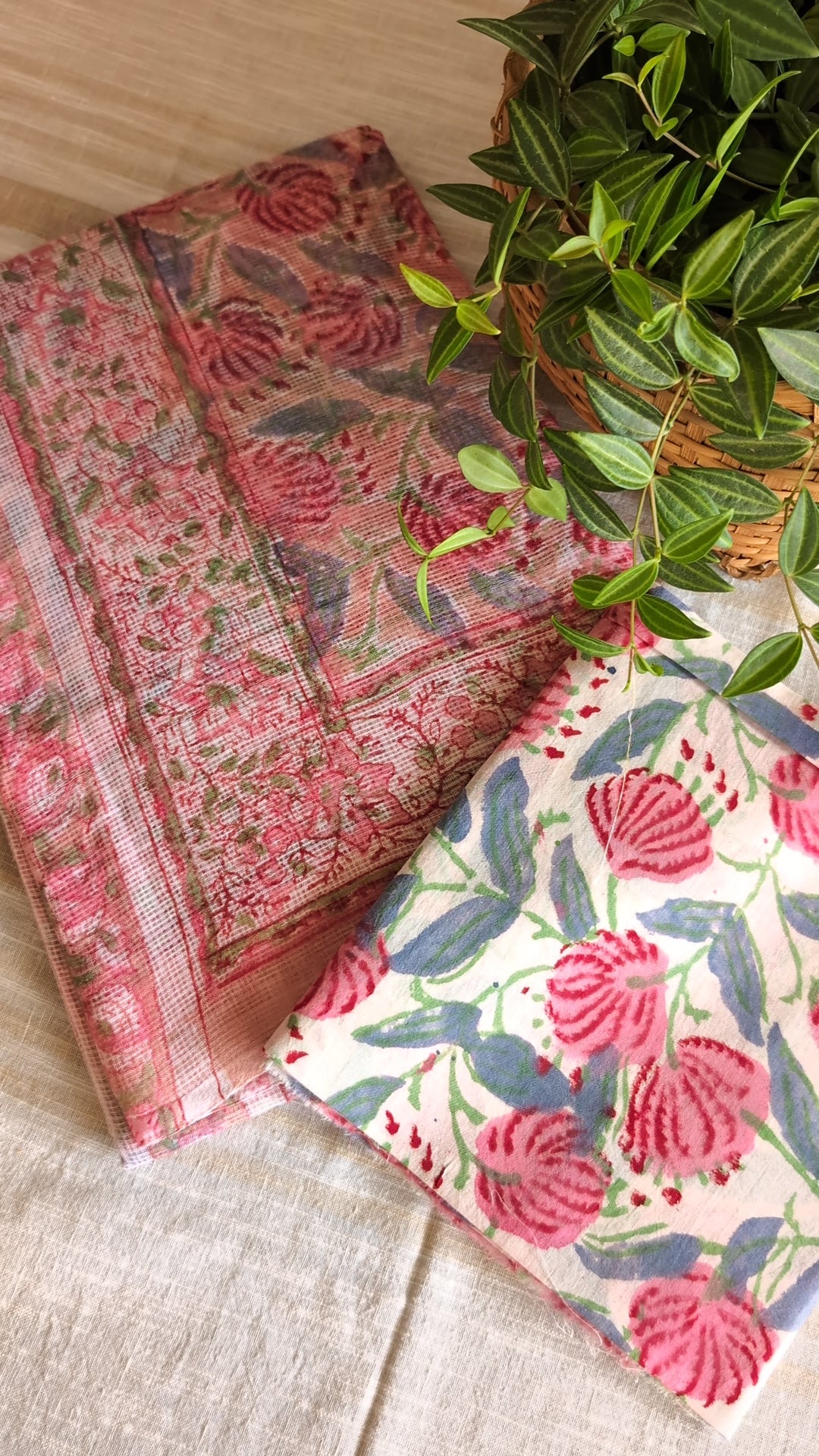 Printed Kota Doria saree