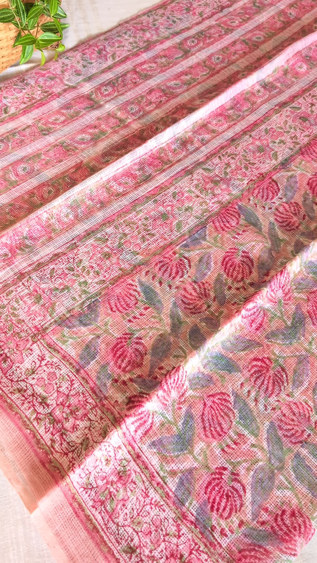 Printed Kota Doria saree