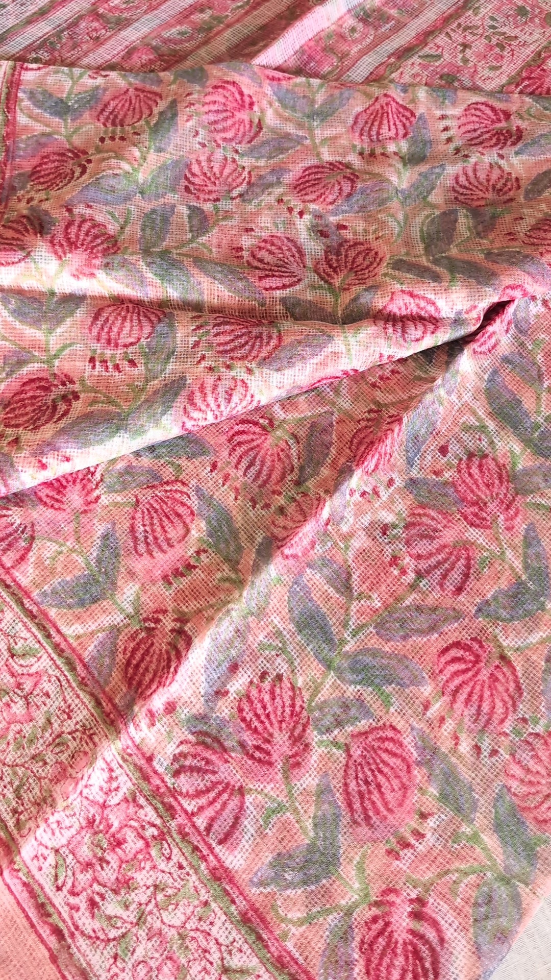Printed Kota Doria saree