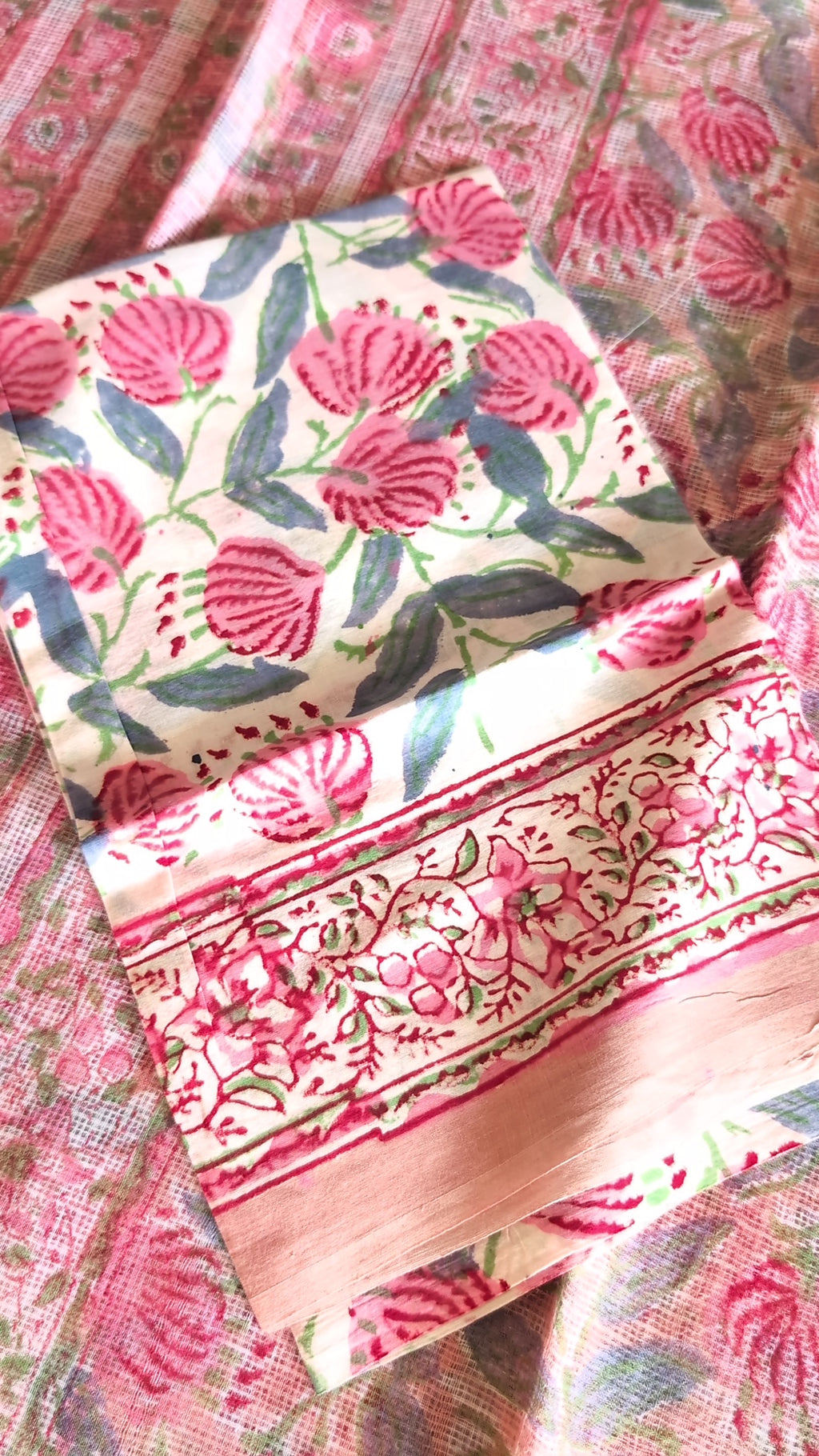 Printed Kota Doria saree