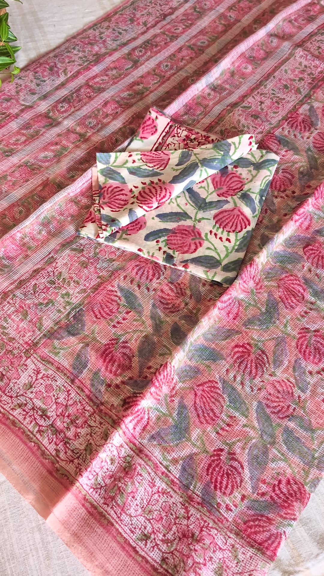 Printed Kota Doria saree