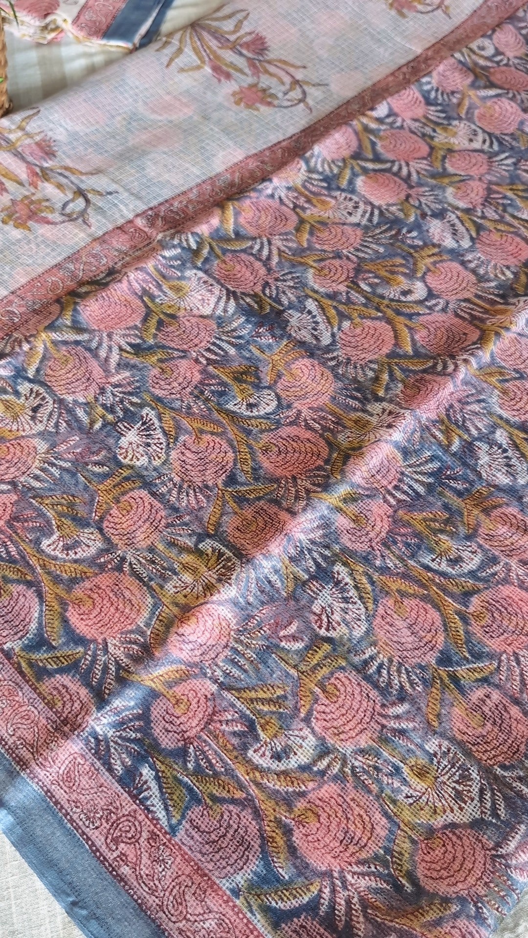 Printed Kota Doria saree