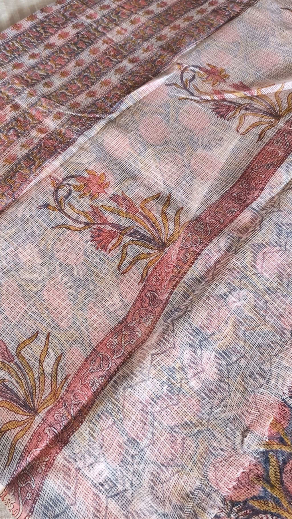 Printed Kota Doria saree
