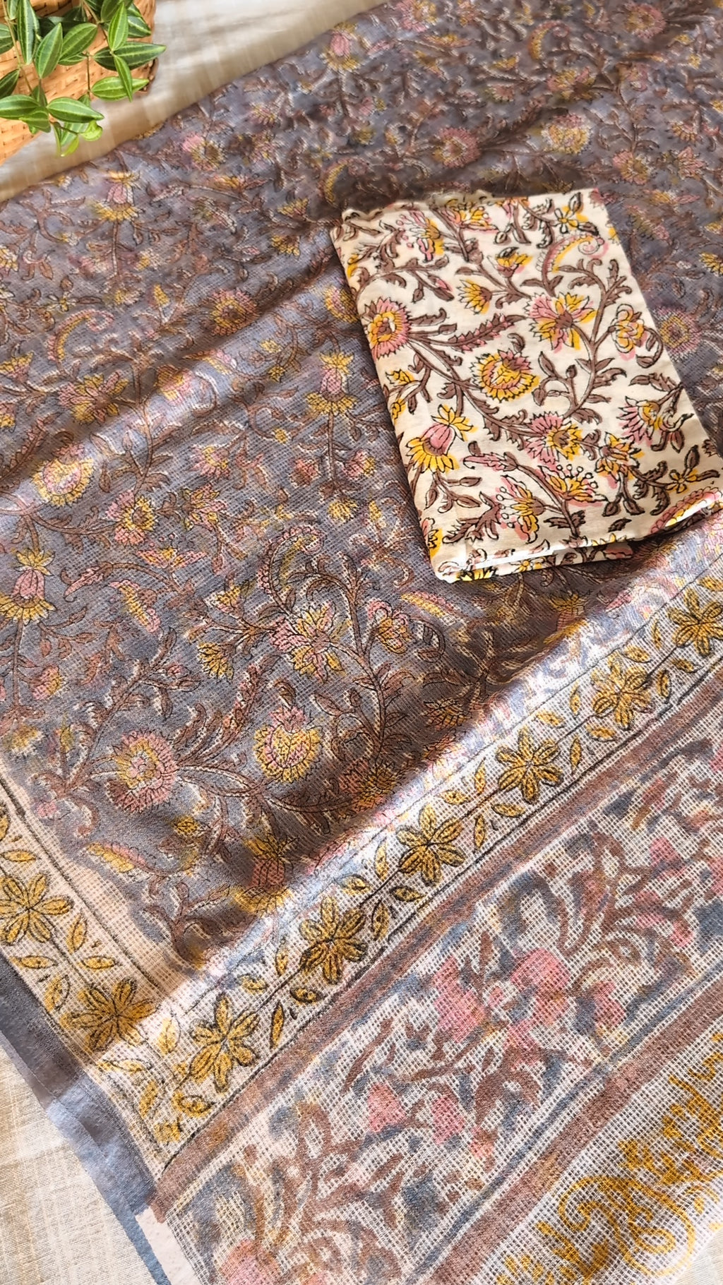 Printed Kota Doria saree