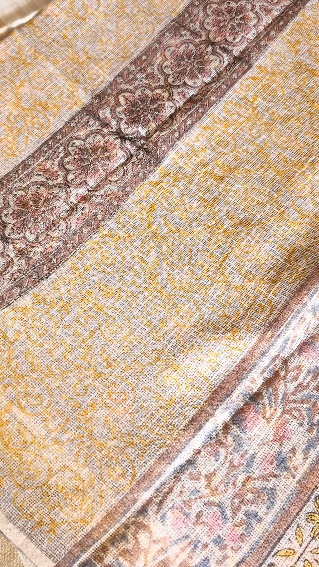 Printed Kota Doria saree