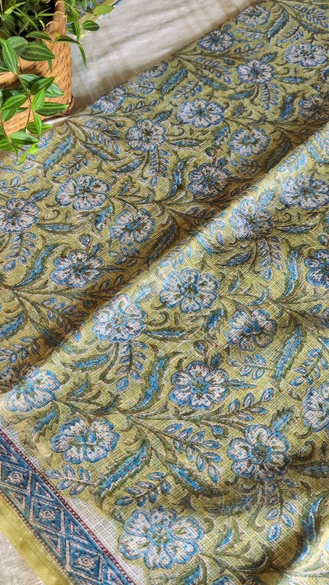 Printed Kota Doria saree