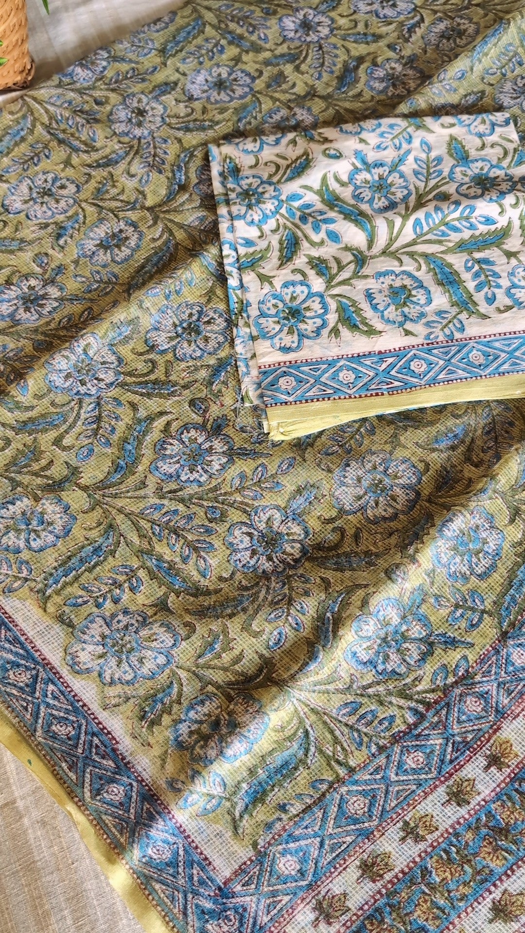 Printed Kota Doria saree