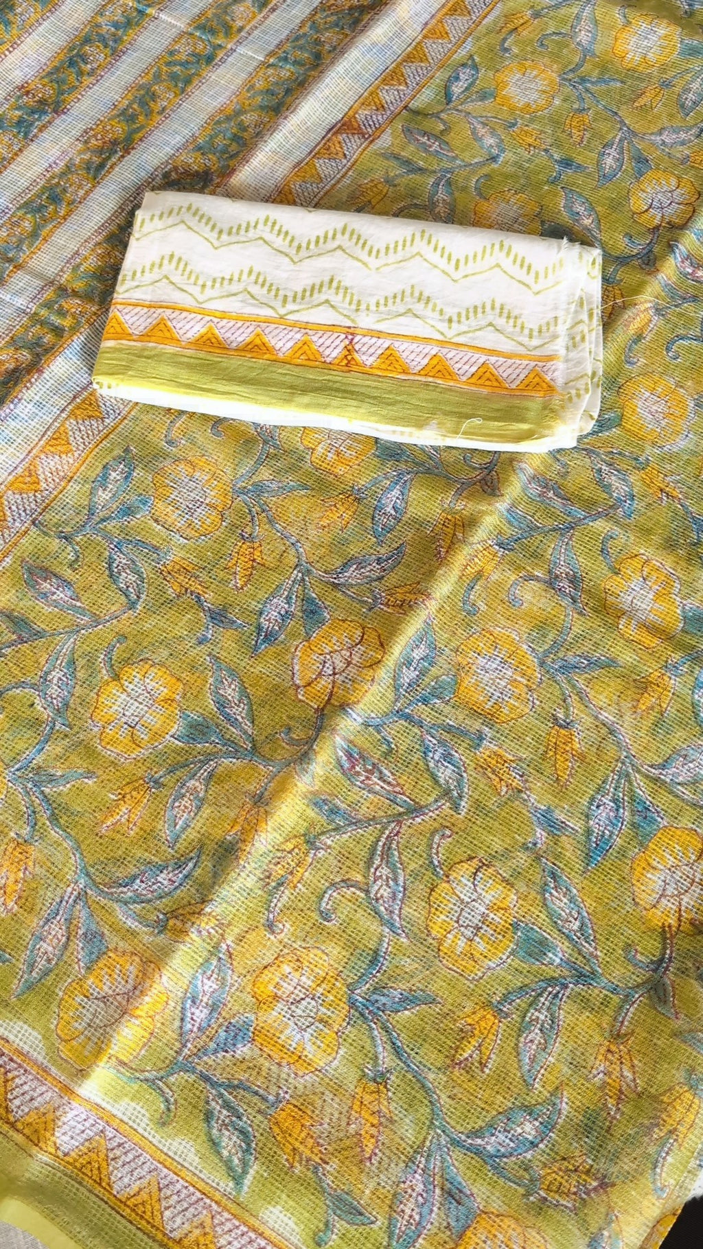Printed Kota Doria saree