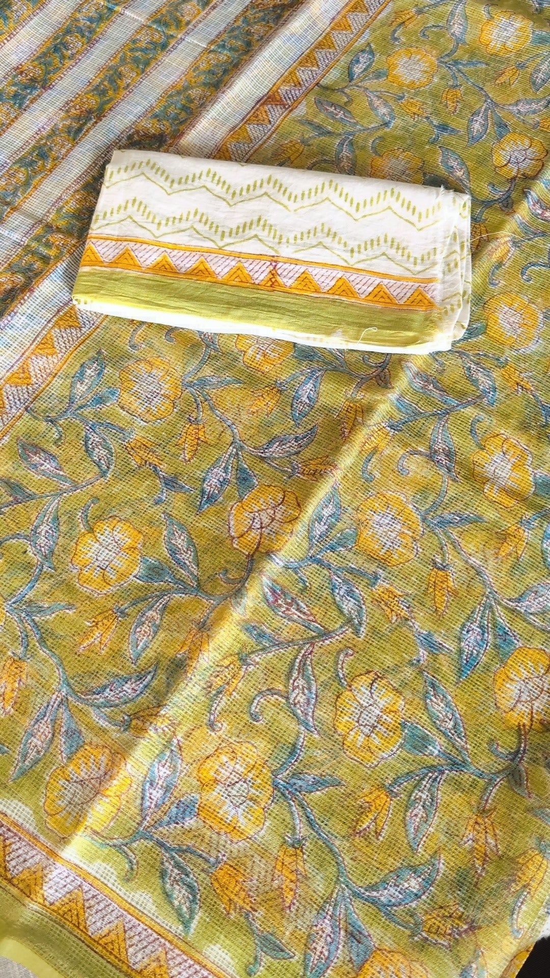 Printed Kota Doria saree