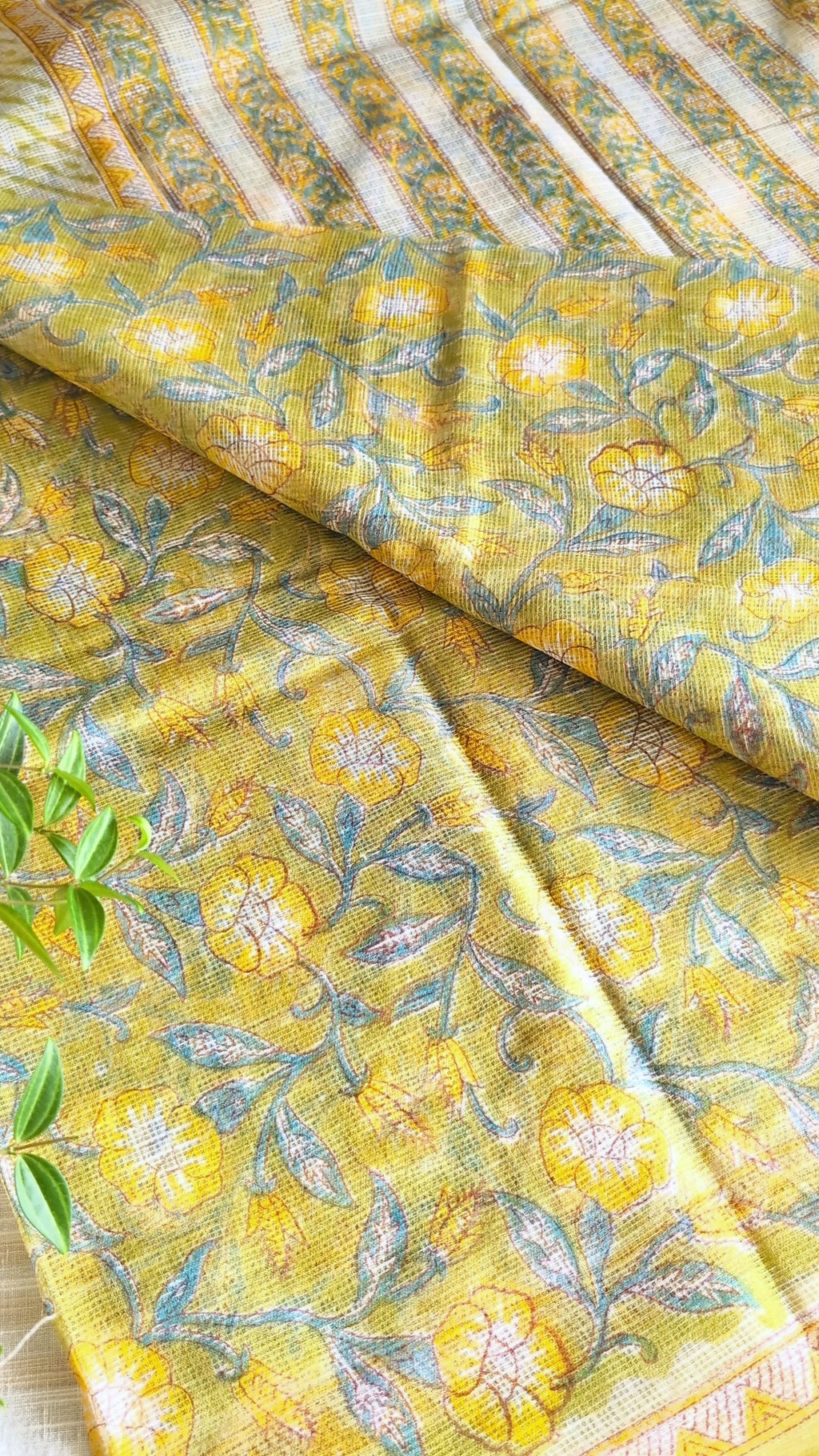 Printed Kota Doria saree
