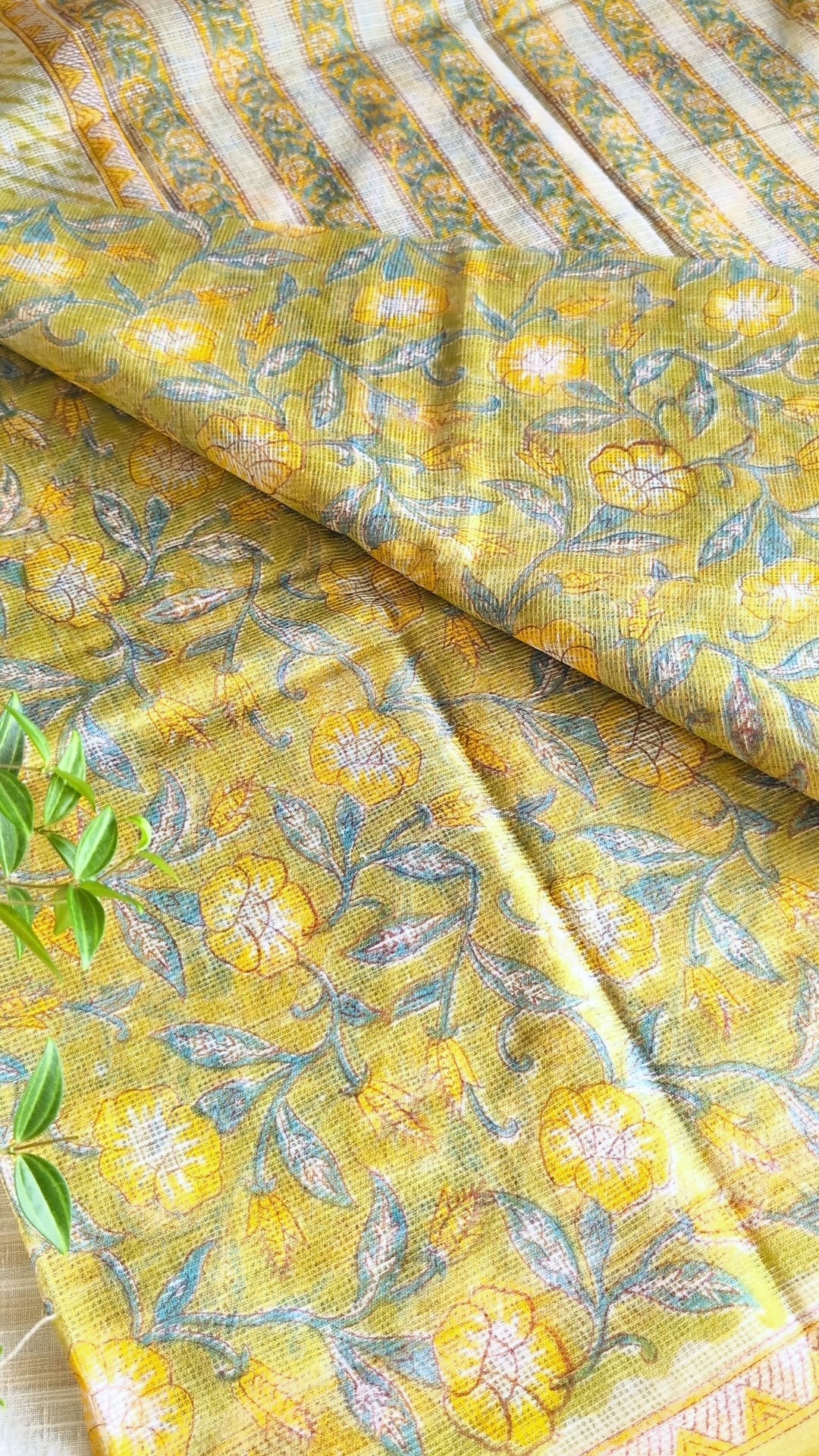 Printed Kota Doria saree