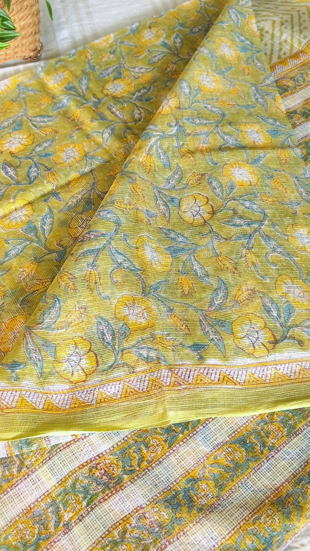 Printed Kota Doria saree