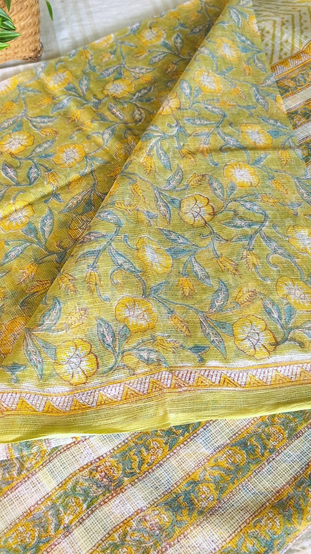 Printed Kota Doria saree