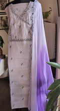 Lavender linen cotton work set
