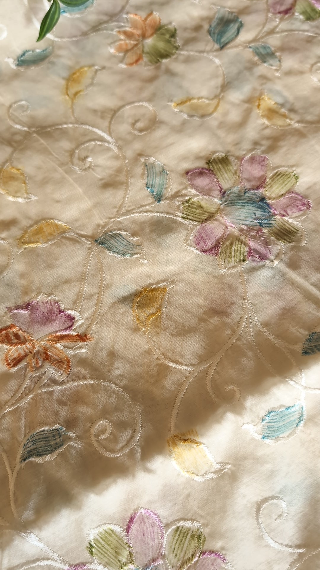 Soft Chanderi Floral pastel work