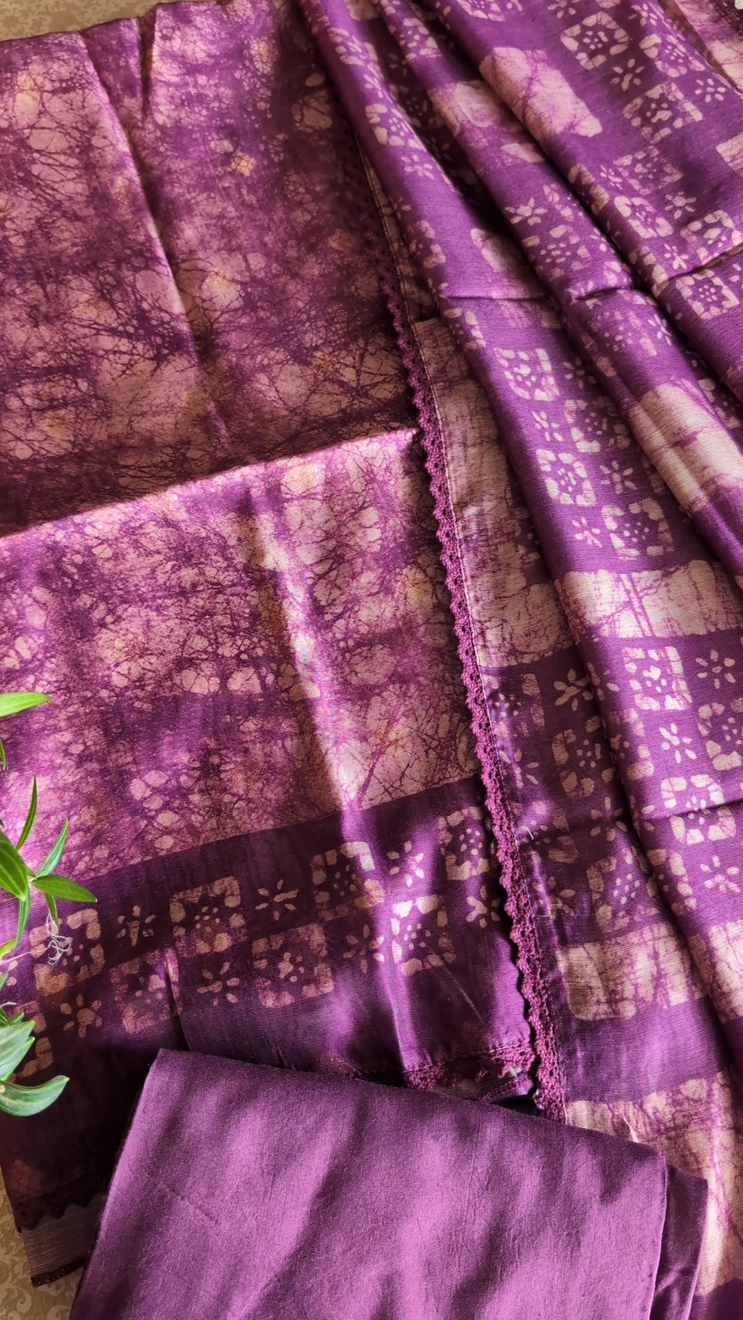 Slub linen batik style set