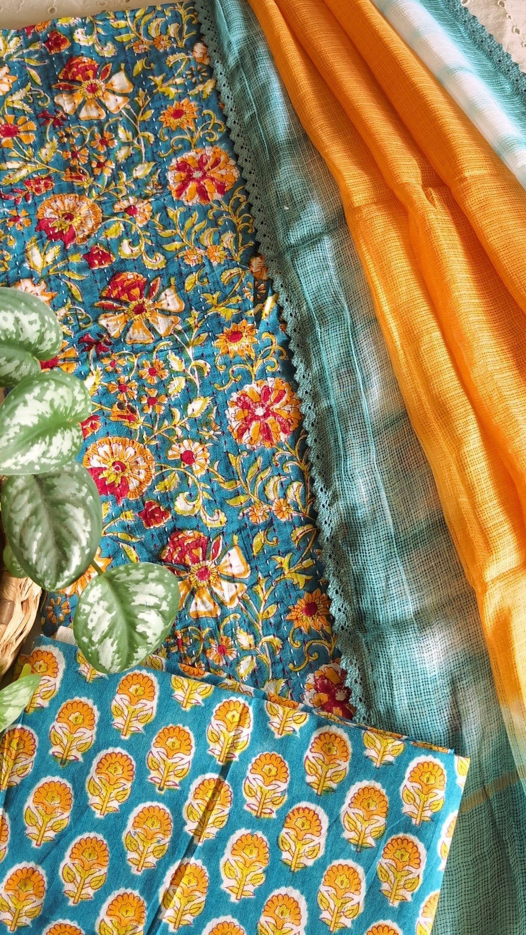 Printed cotton floral salwarset.