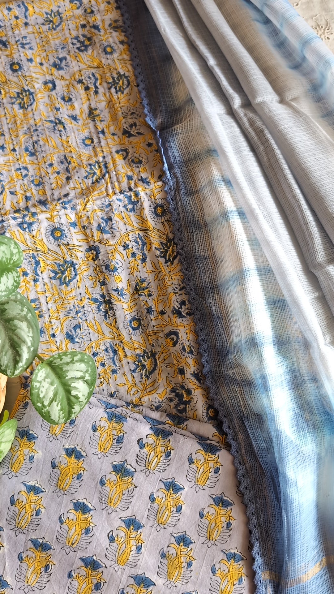 Printed cotton floral salwar set.