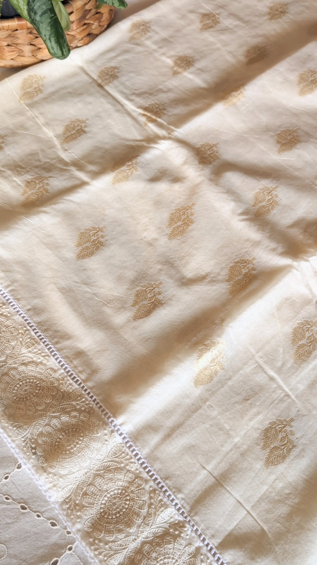 Chanderi butta weave crosia saree