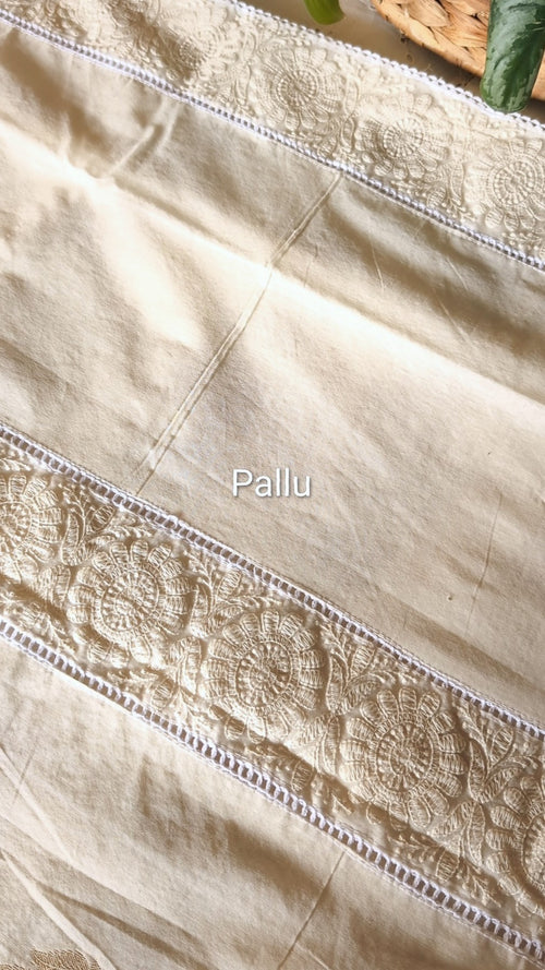 Chanderi butta weave crosia saree