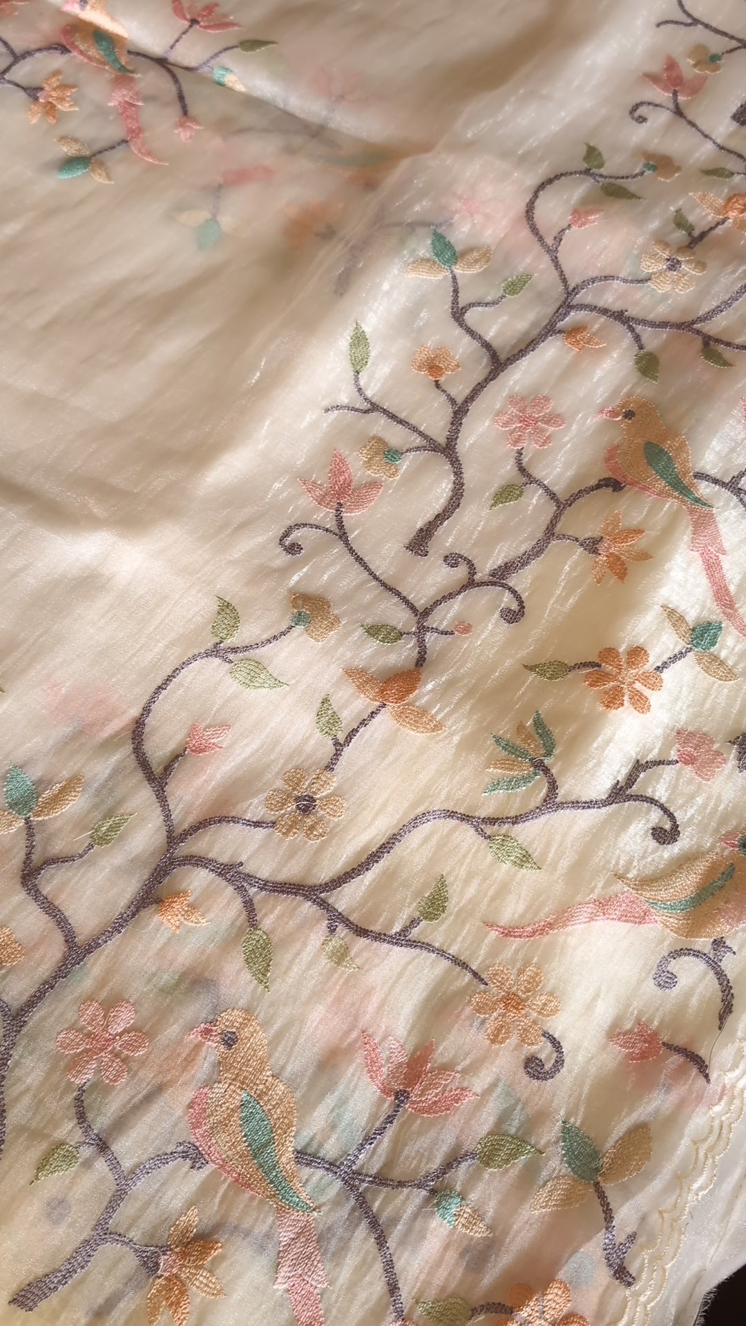 Glass tissue organza saree