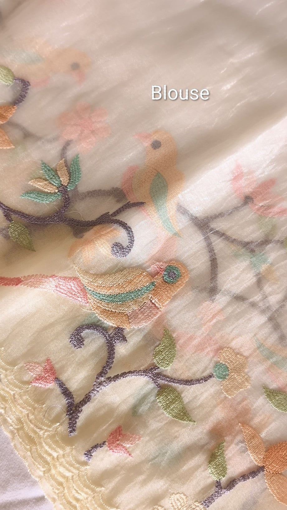Glass tissue organza saree