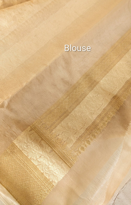 Chanderi golden beige saree