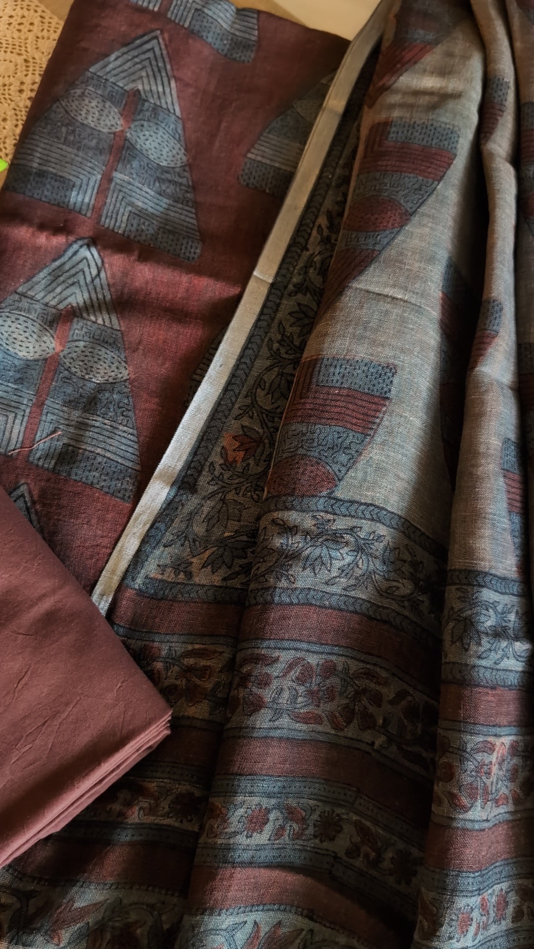 Linen ajrakh set