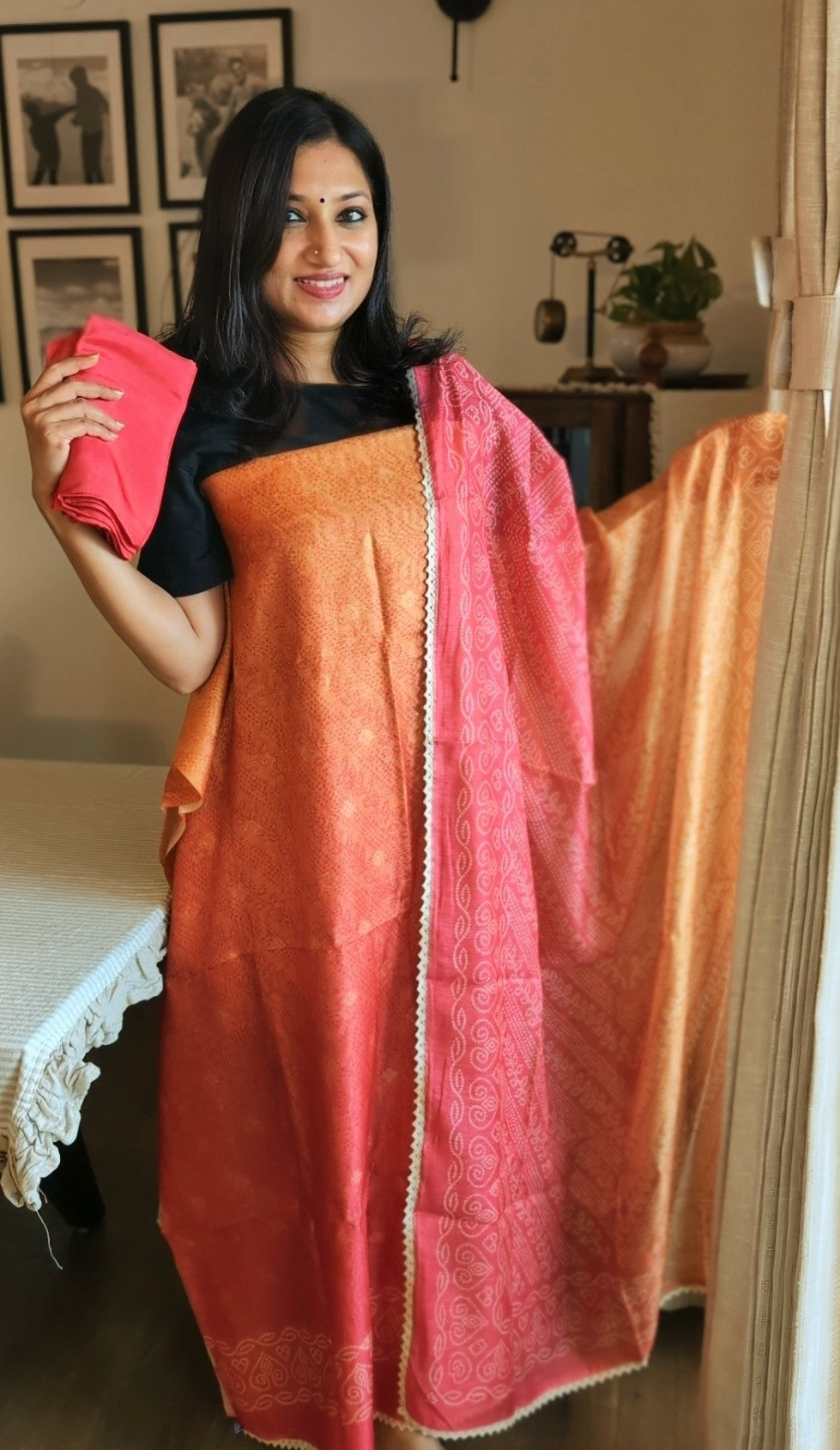 Slub linen woven gradient tone set