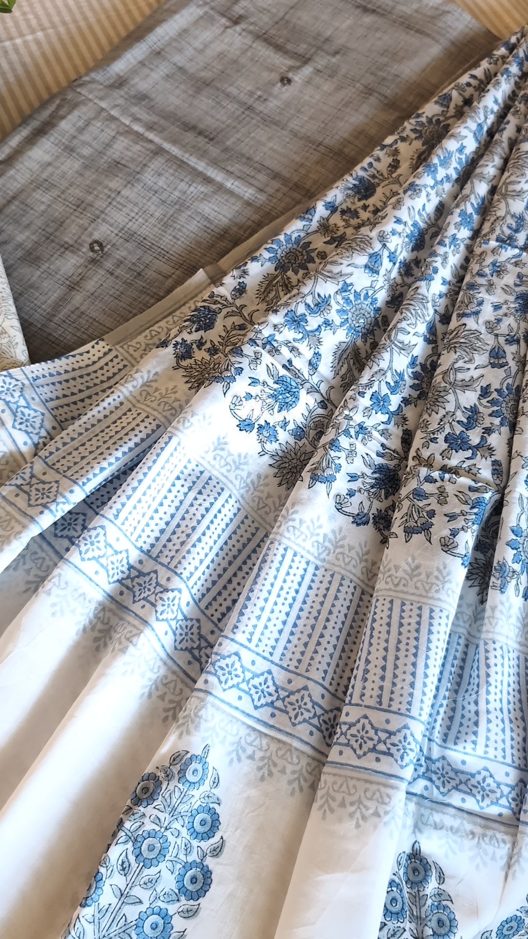Cotton top with printed cotton dupatta