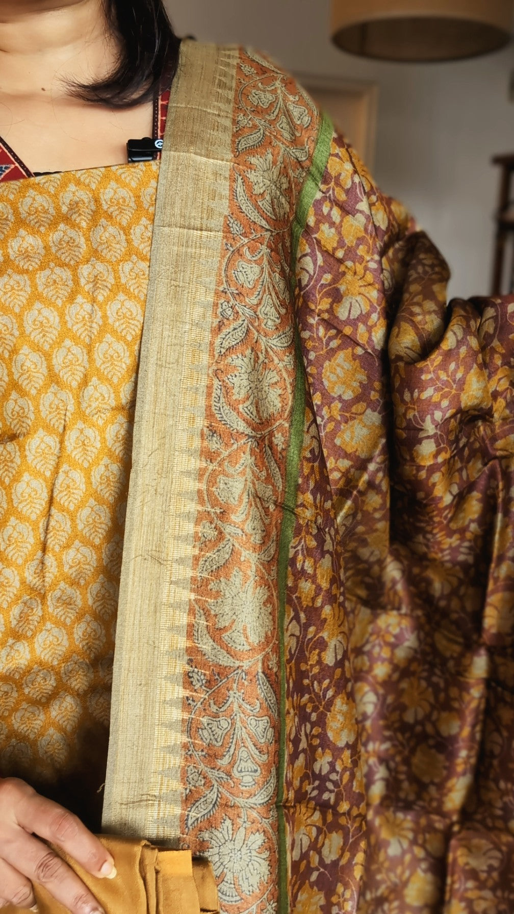 Printed Desi Tusser silk set