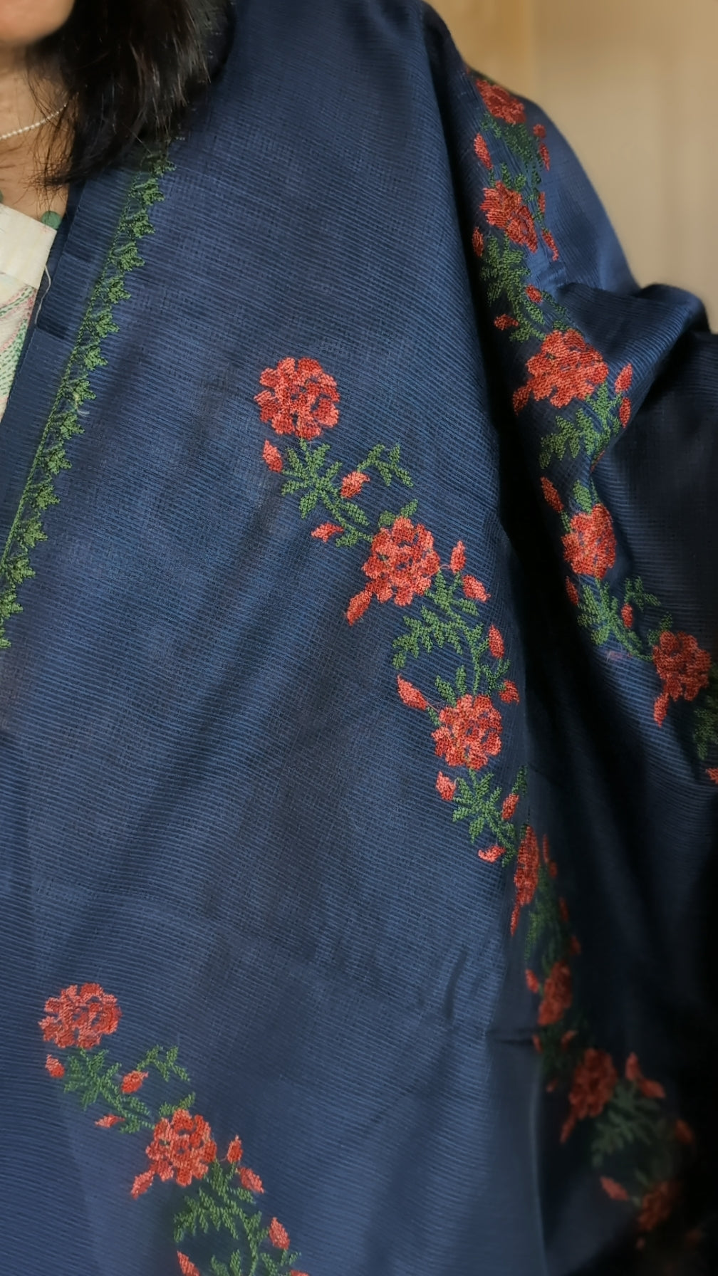 Cross stitch munga kota saree