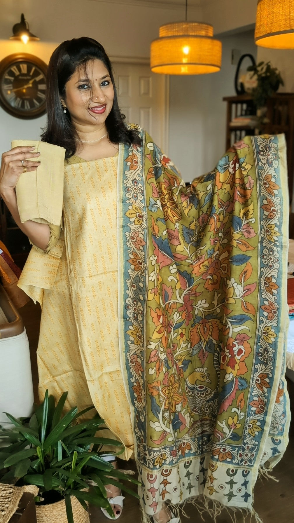 Pen kalamkari tusser set
