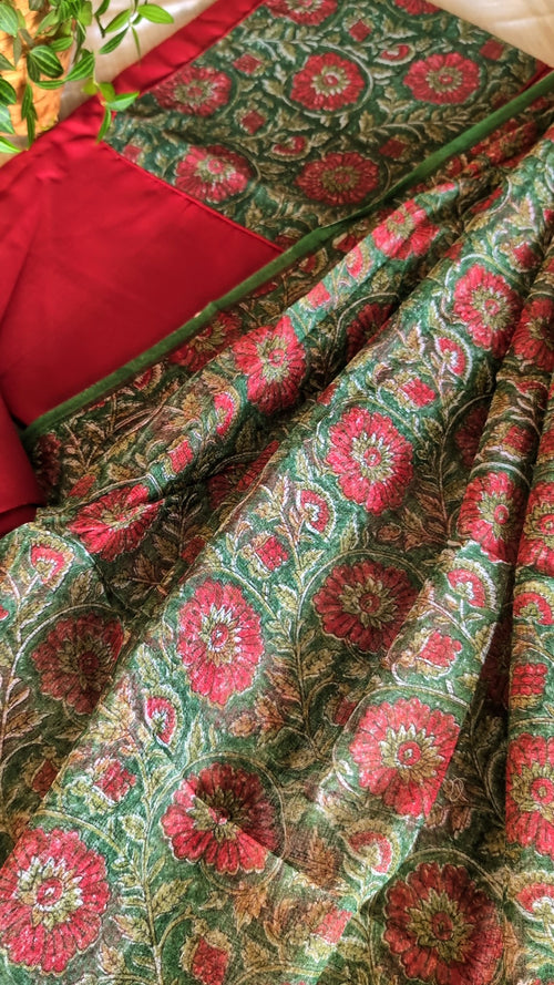 Cotton top printed floral kota dupatta