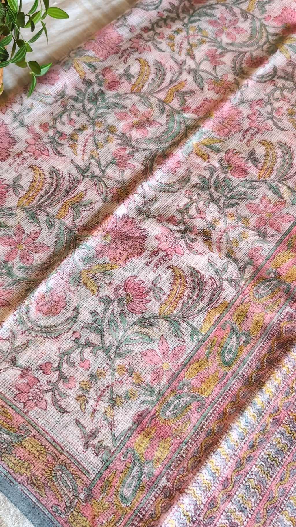 Printed Kota Doria saree