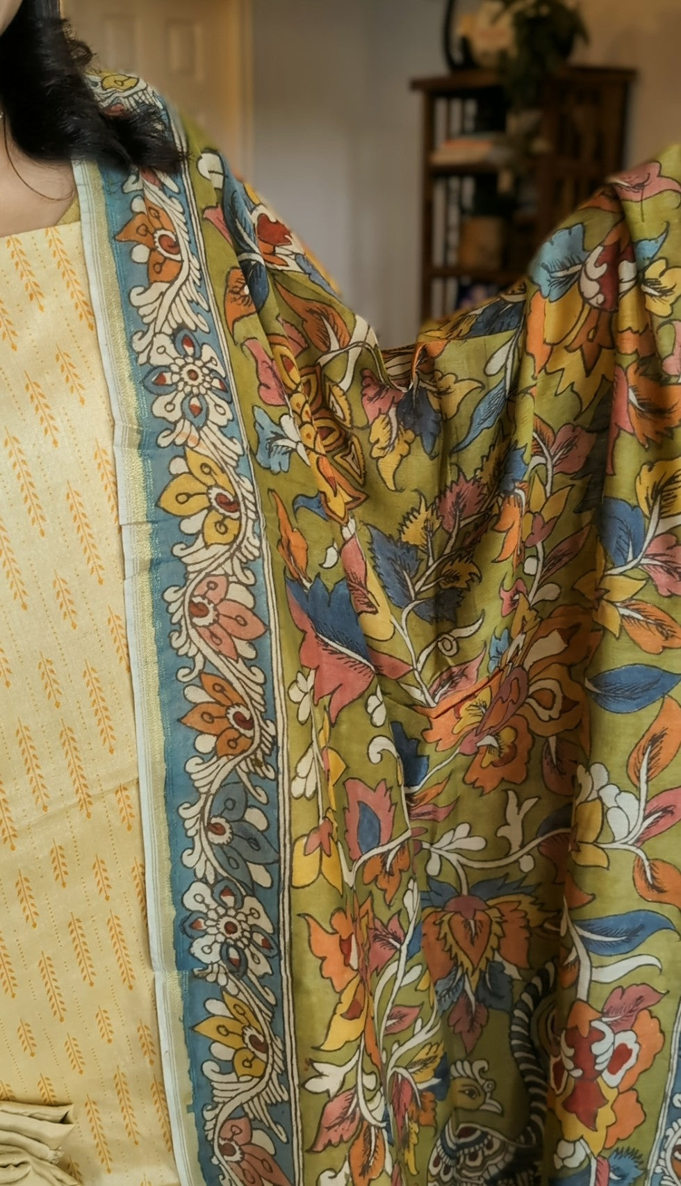 Pen kalamkari tusser set