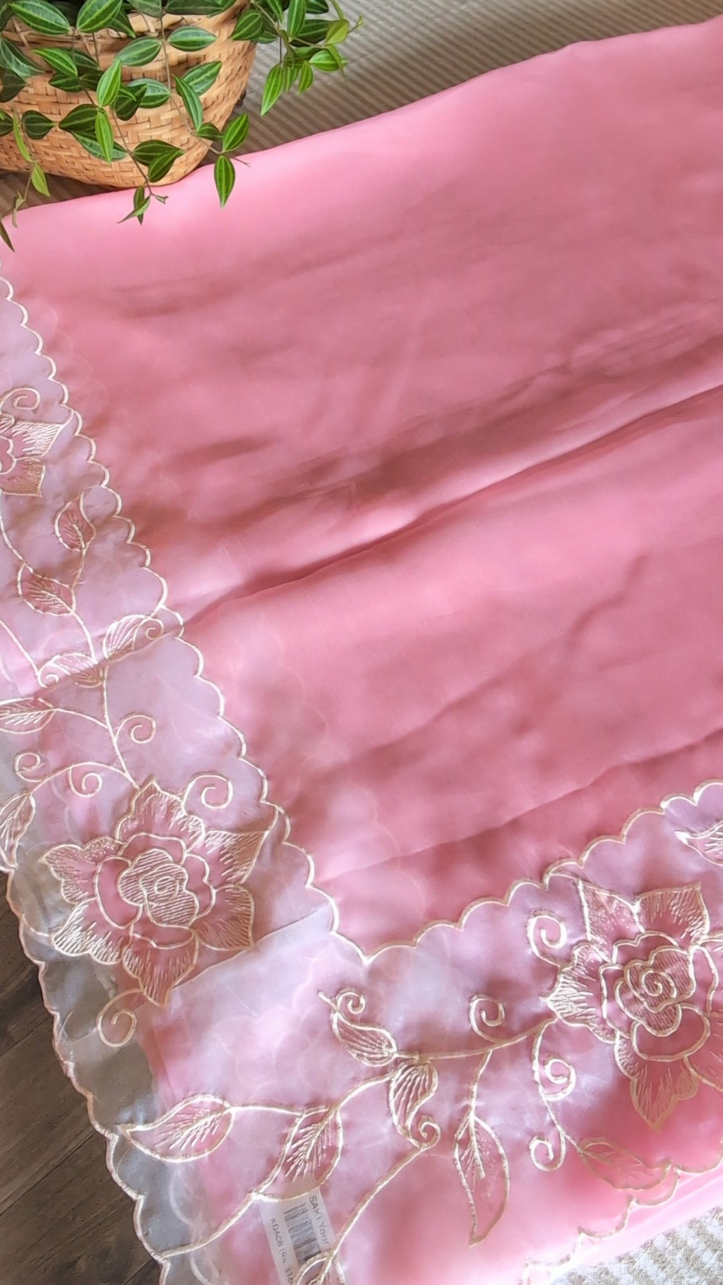 Soft crush organza saree