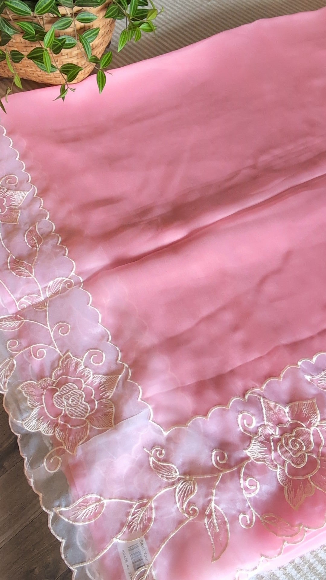 Soft crush organza saree