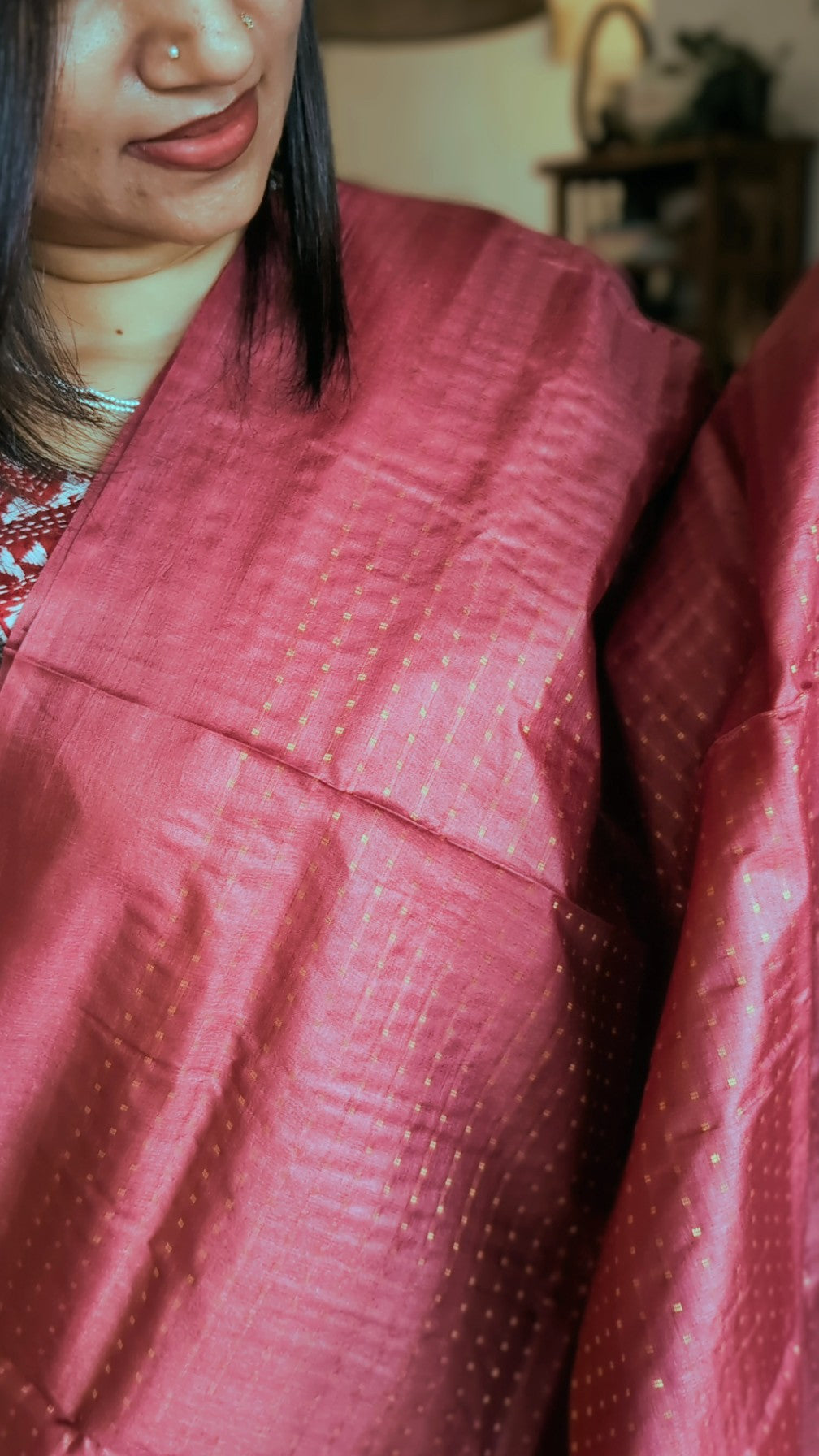 Pure tusser silk woven saree