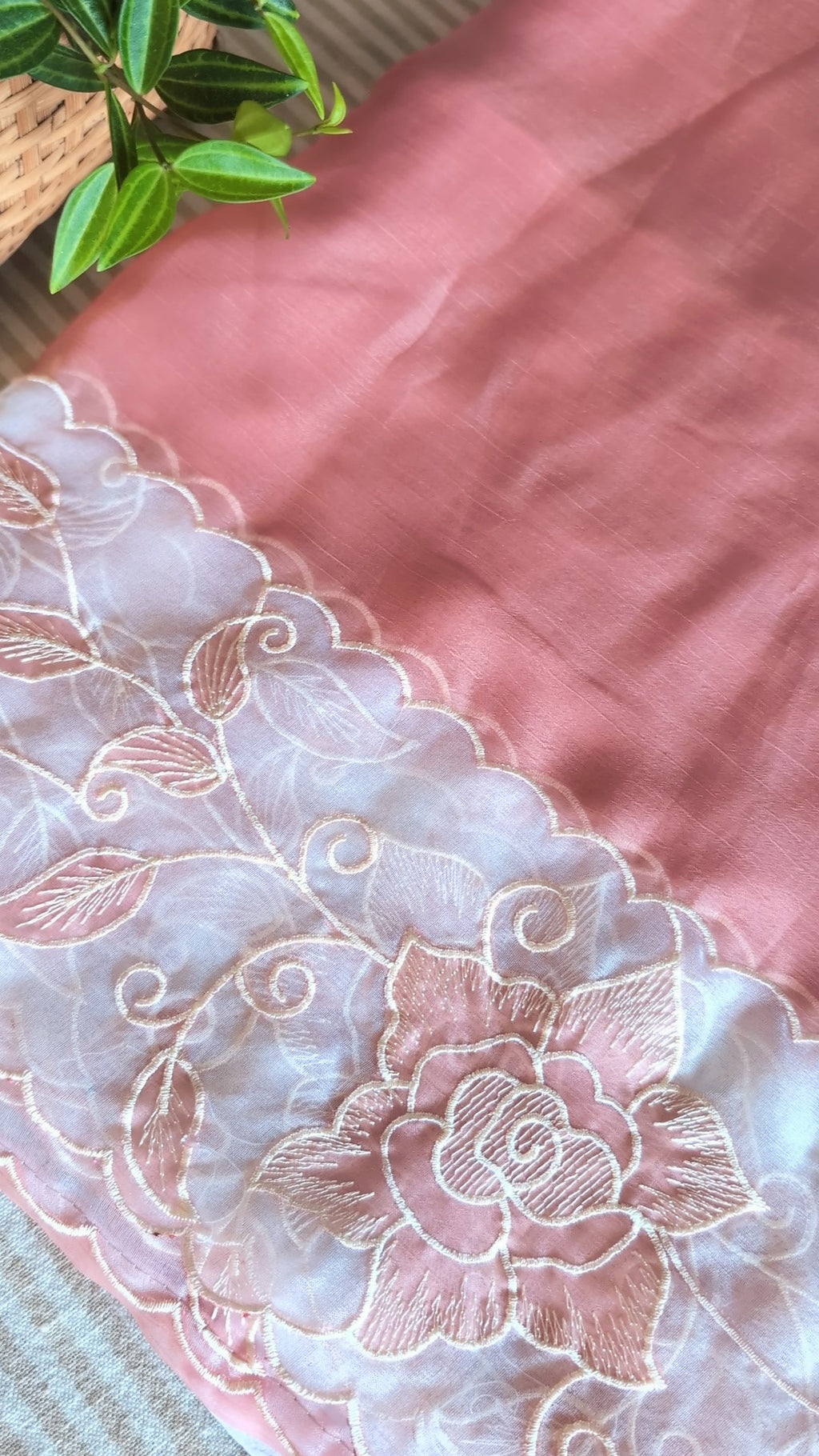 Soft crush organza saree