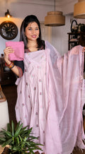Mauve pink semi patterned set