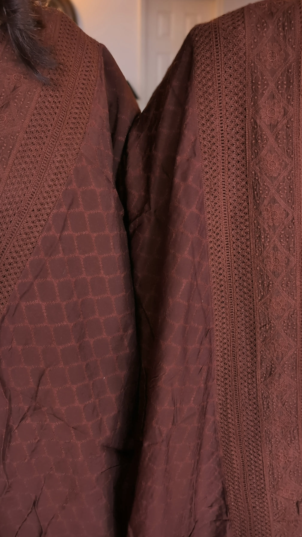 Jacquard woven chikkankari saree